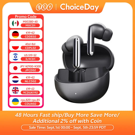 QCY MeloBuds Pro ANC Bluetooth 5.3 Earphones Wireless 46dB Hybrid ANC Hi-Res LDAC Earbuds 6 Mic Headphones 34H in-Ear Detection