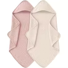 1PC Muslin Hooded Baby Towels Ultra-Soft Cotton Absorbent Baby Bath Towels with Hood for Newborn Baby Infant 30x30in